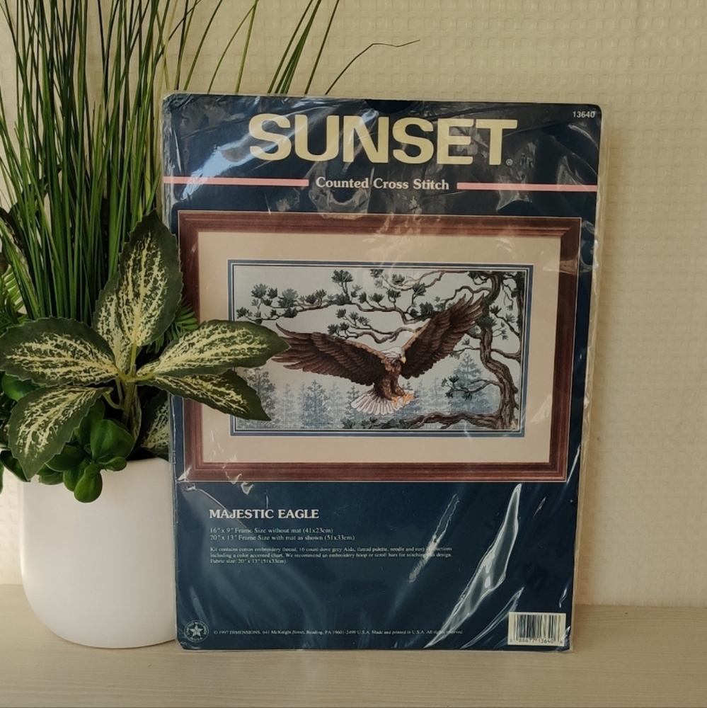 Sunset Counted Cross Stitch Majestic Eagle